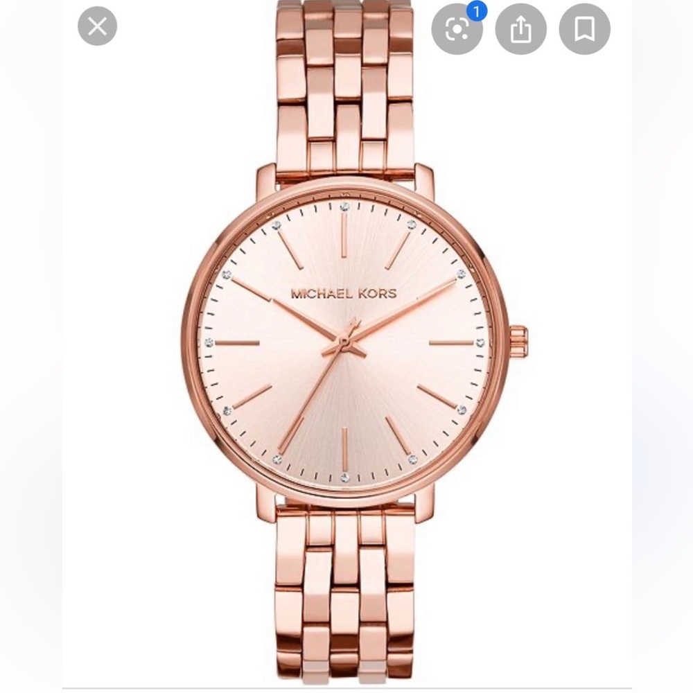 Michael Kors rose gold watch.